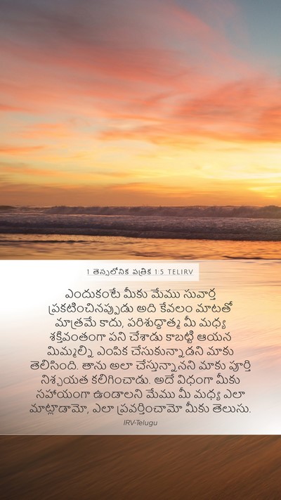 1 తెస్సలోనిక పత్రిక 1:5 TELIRV Bible Verse Image