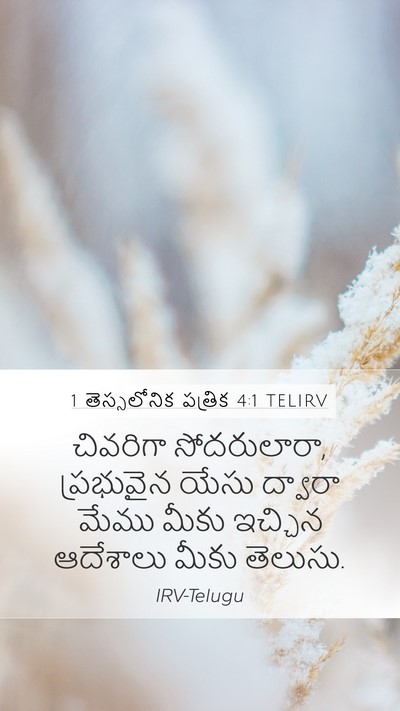 1 తెస్సలోనిక పత్రిక 4:1 TELIRV Bible Verse Image
