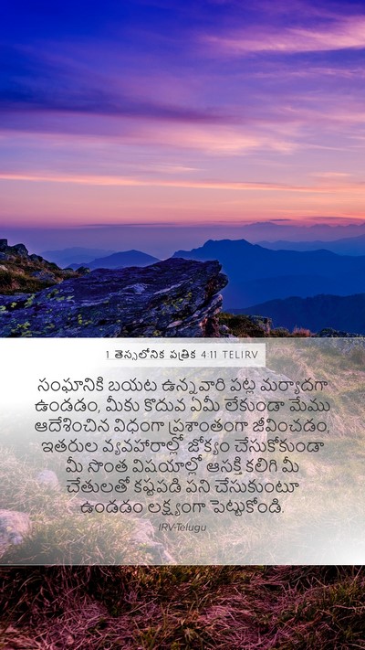 1 తెస్సలోనిక పత్రిక 4:11 TELIRV Bible Verse Image