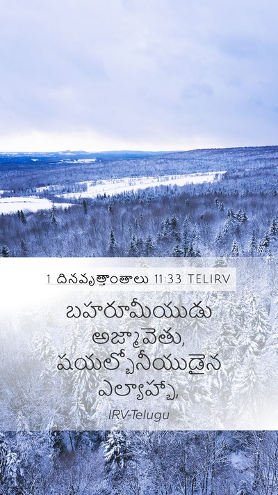 1 దినవృత్తాంతాలు 11:33 TELIRV Bible Verse Image