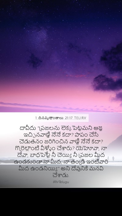 1 దినవృత్తాంతాలు 21:17 TELIRV Bible Verse Image