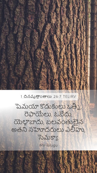 1 దినవృత్తాంతాలు 26:7 TELIRV Mobile Phone Wallpaper - షెమయా కొడుకులు - Mobile Bible Verse Wallpaper
