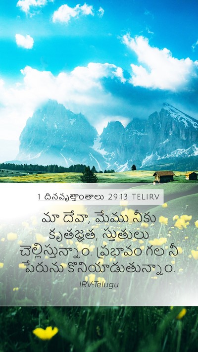 1 దినవృత్తాంతాలు 29:13 TELIRV Bible Verse Image