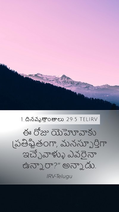 1 దినవృత్తాంతాలు 29:5 TELIRV Bible Verse Image