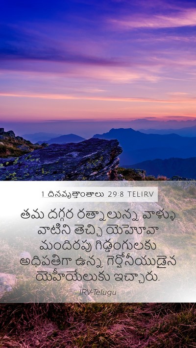1 దినవృత్తాంతాలు 29:8 TELIRV Bible Verse Image