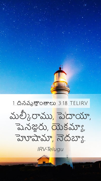 1 దినవృత్తాంతాలు 3:18 TELIRV Mobile Phone Wallpaper - మల్కీరాము, పెదాయా, - Mobile Bible Verse Wallpaper