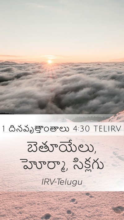 1 దినవృత్తాంతాలు 4:30 TELIRV Mobile Phone Wallpaper - బెతూయేలు, హోర్మా, - Mobile Bible Verse Wallpaper