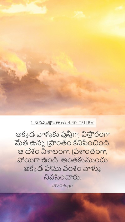 1 దినవృత్తాంతాలు 4:40 TELIRV Bible Verse Image