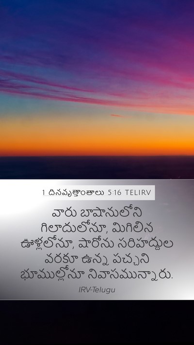 1 దినవృత్తాంతాలు 5:16 TELIRV Mobile Phone Wallpaper - వారు బాషానులోని - Mobile Bible Verse Wallpaper