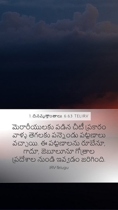 1 దినవృత్తాంతాలు 6:63 TELIRV Bible Verse Image