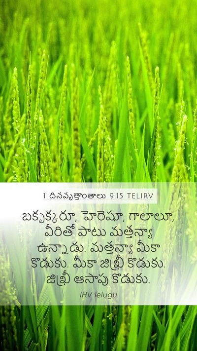 1 దినవృత్తాంతాలు 9:15 TELIRV Bible Verse Image