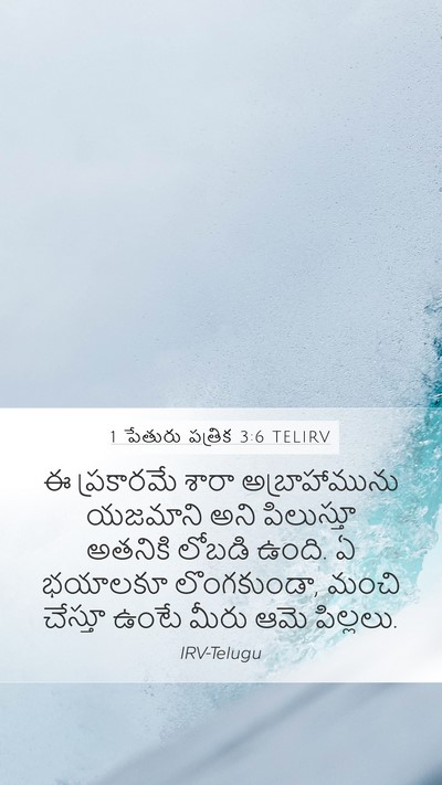 1 పేతురు పత్రిక 3:6 TELIRV Mobile Phone Wallpaper - ఈ ప్రకారమే శారా - Mobile Bible Verse Wallpaper