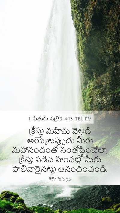 1 పేతురు పత్రిక 4:13 TELIRV Bible Verse Image