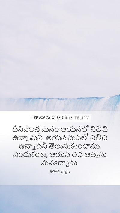 1 యోహాను పత్రిక 4:13 TELIRV Bible Verse Image