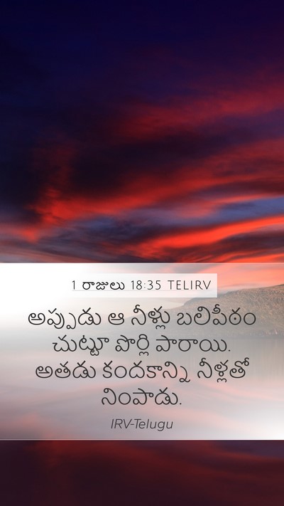 1 రాజులు 18:35 TELIRV Mobile Phone Wallpaper - అప్పుడు ఆ నీళ్లు - Mobile Bible Verse Wallpaper