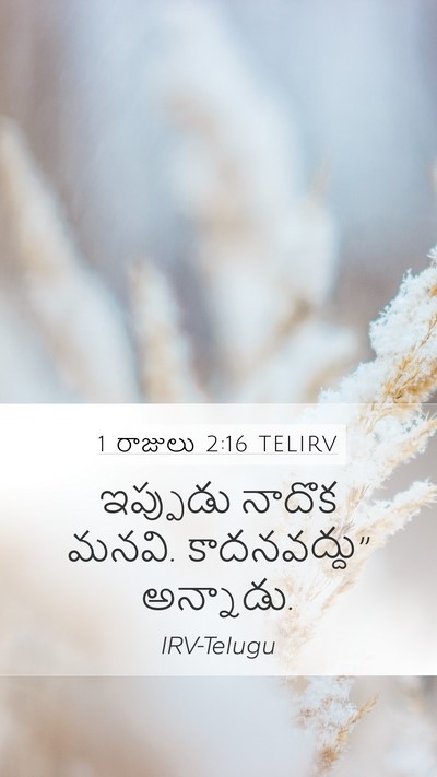 1 రాజులు 2:16 TELIRV Mobile Phone Wallpaper - ఇప్పుడు నాదొక - Mobile Bible Verse Wallpaper