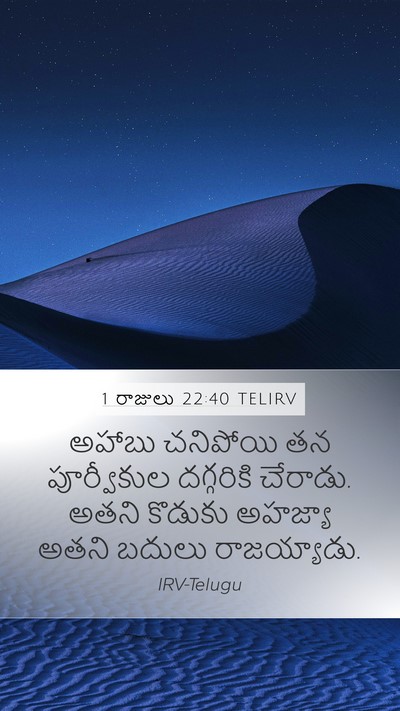 1 రాజులు 22:40 TELIRV Bible Verse Image