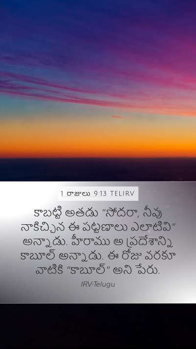 1 రాజులు 9:13 TELIRV Bible Verse Image