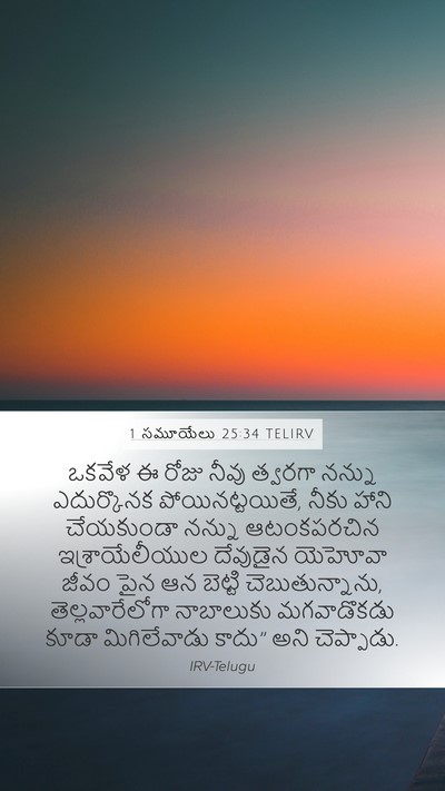 1 సమూయేలు 25:34 TELIRV Bible Verse Image