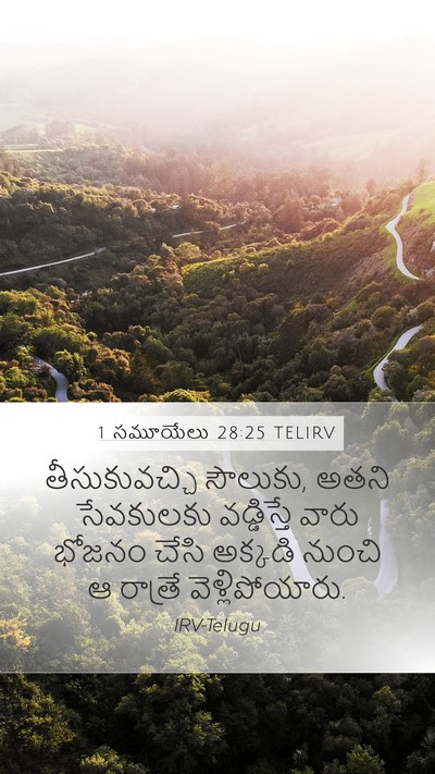 1 సమూయేలు 28:25 TELIRV Mobile Phone Wallpaper - తీసుకువచ్చి - Mobile Bible Verse Wallpaper