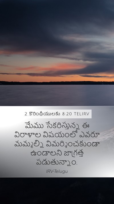 2 కొరింథీయులకు 8:20 TELIRV Bible Verse Image