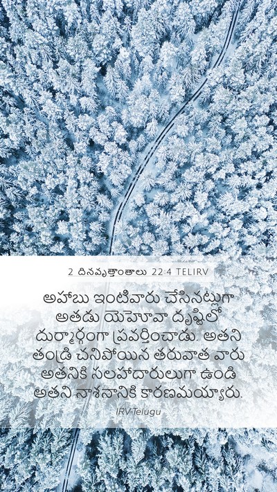 2 దినవృత్తాంతాలు 22:4 TELIRV Mobile Phone Wallpaper - అహాబు ఇంటివారు - Mobile Bible Verse Wallpaper