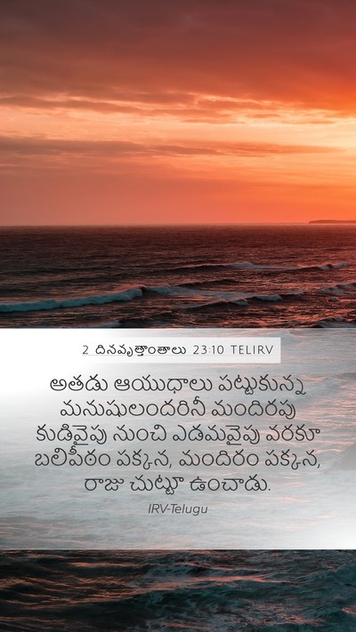 2 దినవృత్తాంతాలు 23:10 TELIRV Mobile Phone Wallpaper - అతడు ఆయుధాలు - Mobile Bible Verse Wallpaper