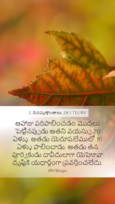 2 దినవృత్తాంతాలు 28:1 TELIRV Bible Verse Image
