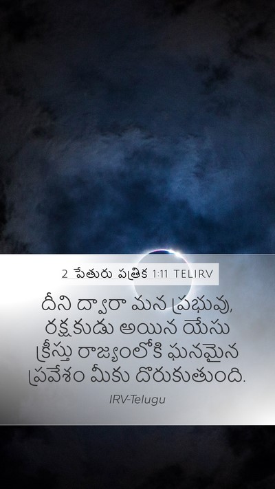 2 పేతురు పత్రిక 1:11 TELIRV Mobile Phone Wallpaper - దీని ద్వారా మన - Mobile Bible Verse Wallpaper