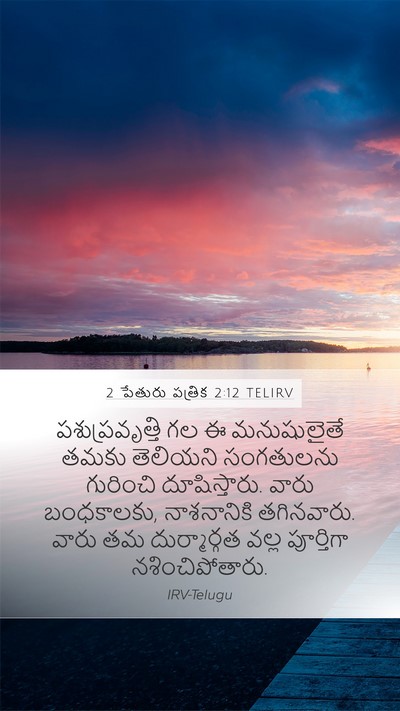 2 పేతురు పత్రిక 2:12 TELIRV Mobile Phone Wallpaper - పశుప్రవృత్తి గల ఈ - Mobile Bible Verse Wallpaper