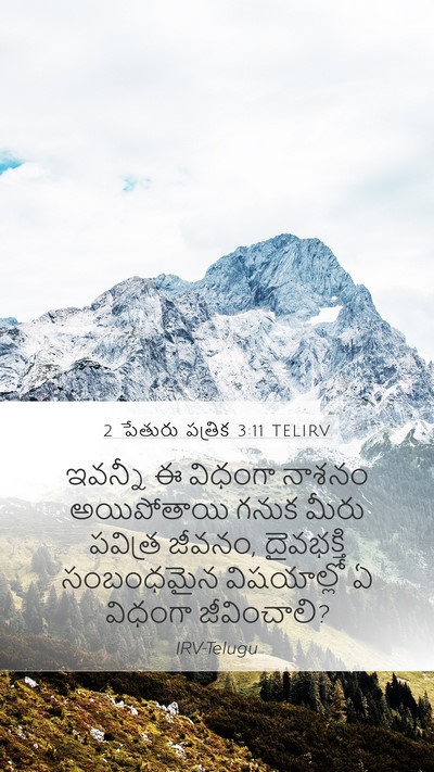 2 పేతురు పత్రిక 3:11 TELIRV Bible Verse Image