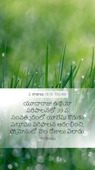 2 రాజులు 15:13 TELIRV Mobile Phone Wallpaper - యూదారాజు ఉజ్జియా - Mobile Bible Verse Wallpaper