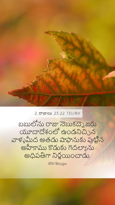 2 రాజులు 25:22 TELIRV Bible Verse Image