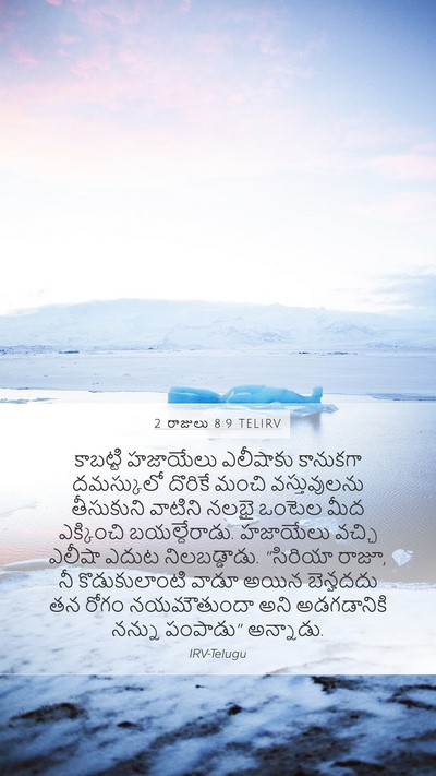 2 రాజులు 8:9 TELIRV Mobile Phone Wallpaper - కాబట్టి హజాయేలు - Mobile Bible Verse Wallpaper