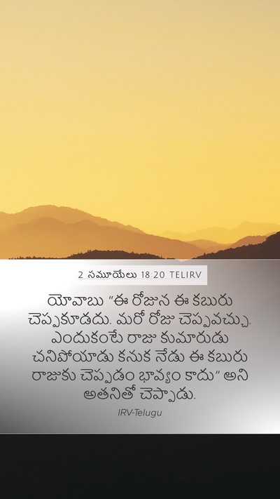 2 సమూయేలు 18:20 TELIRV Bible Verse Image