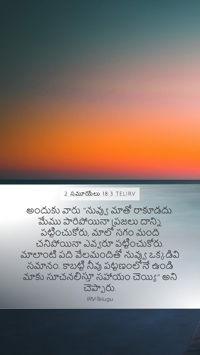 2 సమూయేలు 18:3 TELIRV Bible Verse Image