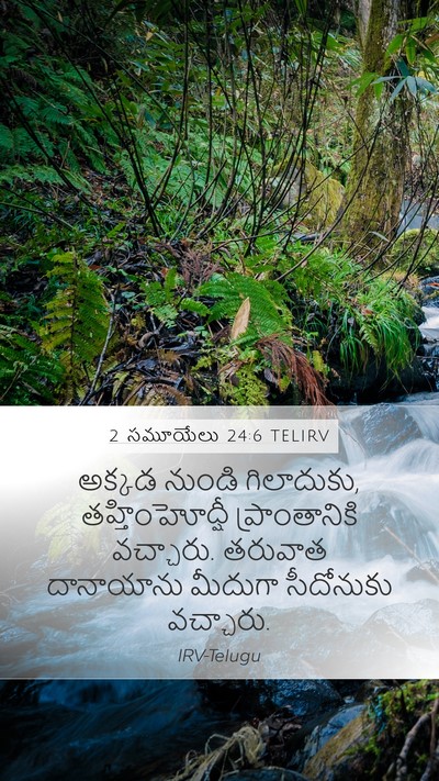 2 సమూయేలు 24:6 TELIRV Mobile Phone Wallpaper - అక్కడ నుండి - Mobile Bible Verse Wallpaper
