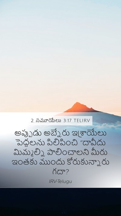 2 సమూయేలు 3:17 TELIRV Mobile Phone Wallpaper - అప్పుడు అబ్నేరు - Mobile Bible Verse Wallpaper