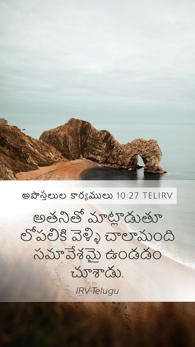 అపొస్తలుల కార్యములు 10:27 TELIRV Mobile Phone Wallpaper - అతనితో మాట్లాడుతూ - Mobile Bible Verse Wallpaper