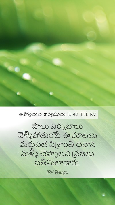 అపొస్తలుల కార్యములు 13:42 TELIRV Bible Verse Image