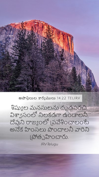 అపొస్తలుల కార్యములు 14:22 TELIRV Bible Verse Image
