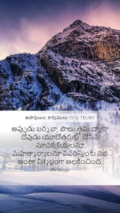 అపొస్తలుల కార్యములు 15:12 TELIRV Bible Verse Image