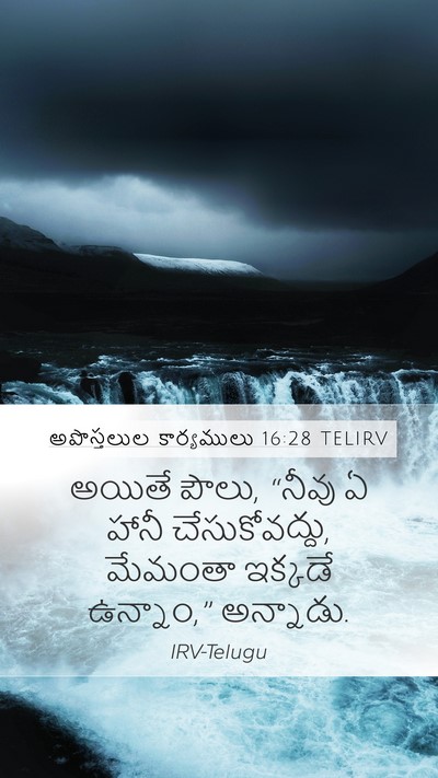 అపొస్తలుల కార్యములు 16:28 TELIRV Mobile Phone Wallpaper - అయితే పౌలు, “నీవు ఏ - Mobile Bible Verse Wallpaper
