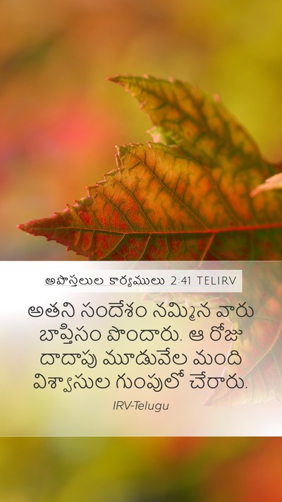 అపొస్తలుల కార్యములు 2:41 TELIRV Bible Verse Image