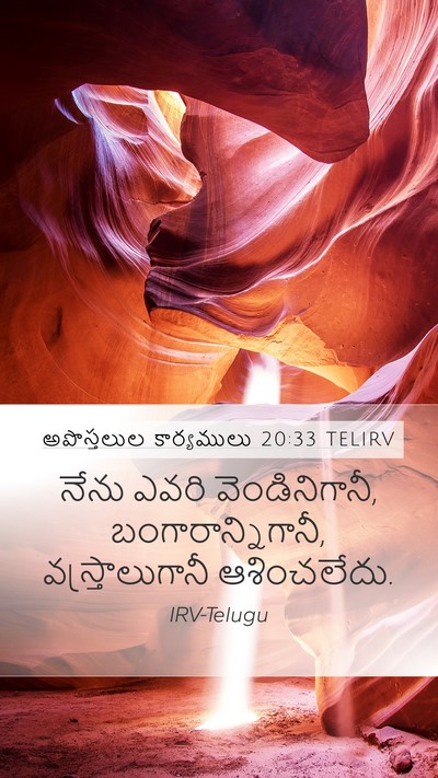 అపొస్తలుల కార్యములు 20:33 TELIRV Bible Verse Image