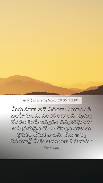 అపొస్తలుల కార్యములు 20:35 TELIRV Bible Verse Image
