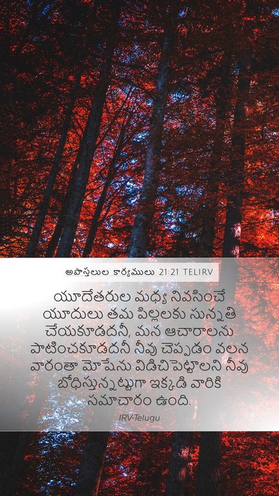 అపొస్తలుల కార్యములు 21:21 TELIRV Bible Verse Image