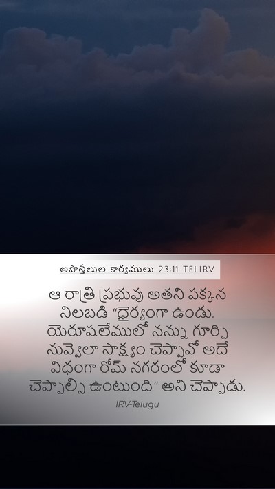 అపొస్తలుల కార్యములు 23:11 TELIRV Bible Verse Image