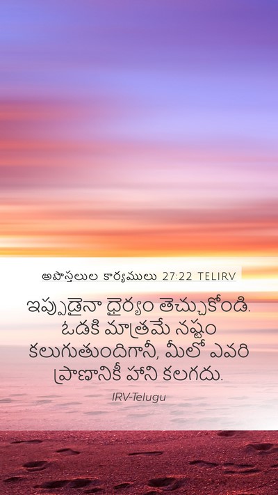 అపొస్తలుల కార్యములు 27:22 TELIRV Bible Verse Image