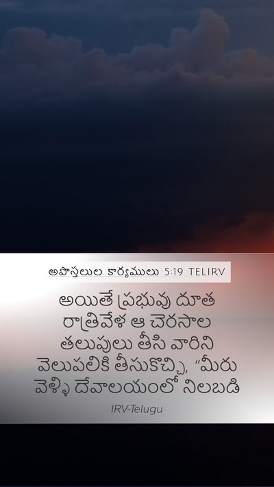 అపొస్తలుల కార్యములు 5:19 TELIRV Bible Verse Image